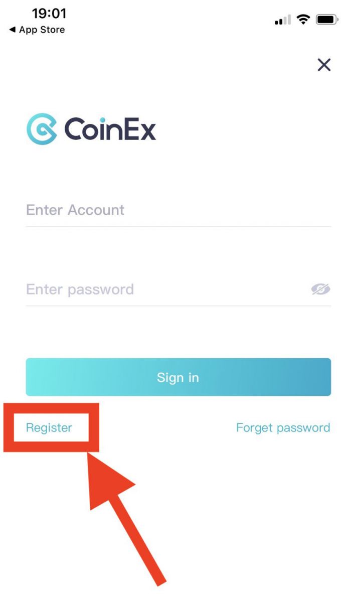 How to register an account in CoinEx