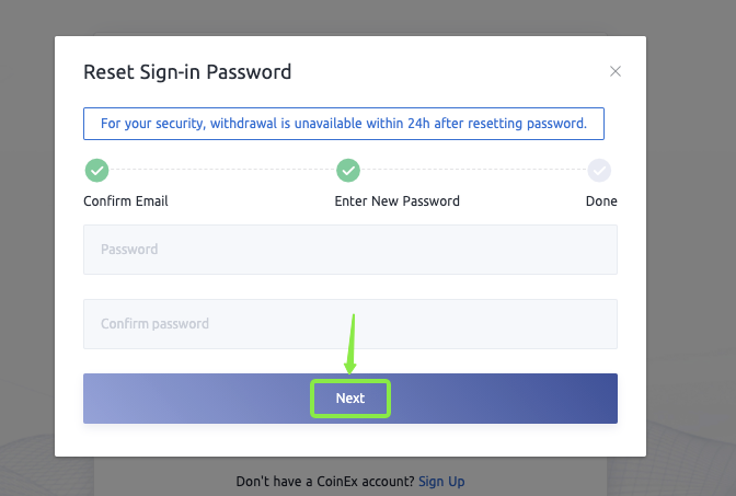 How to Reset or Find Back Sign-in Password in CoinEx